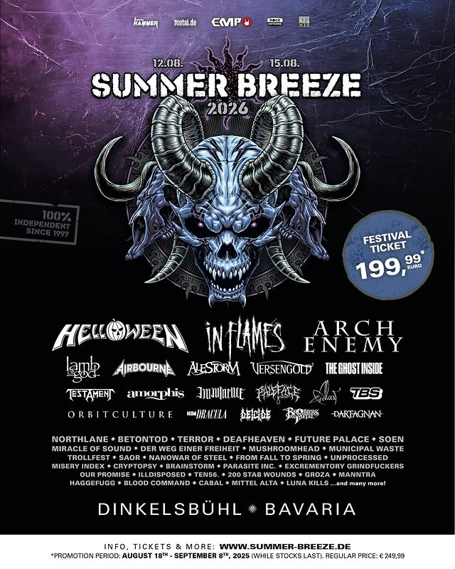 The Mosh Network - Summer Breeze Open Air Metal Festival 2026 - first 50 bands announced flyer