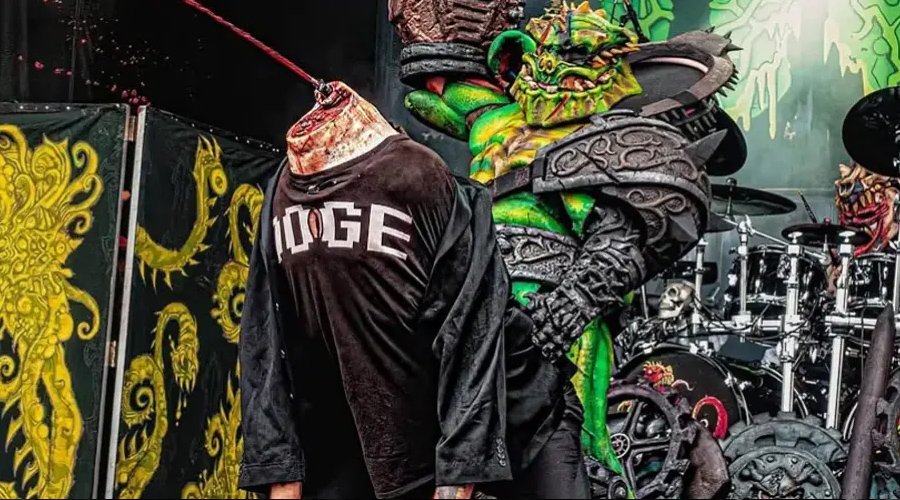 GWAR’s Blöthar Fires Back at MAGA Backlash Over Onstage ‘Executions’: “It’s A Cartoon, It’s Looney Tunes” The Mosh Network - Satirical depiction of GWAR’s frontman after a mock onstage ‘execution’ of Elon Musk, wearing a ‘Doge’ shirt, styled in cartoon-gore theatrics at 'Riot Fest' in Chicago 2025