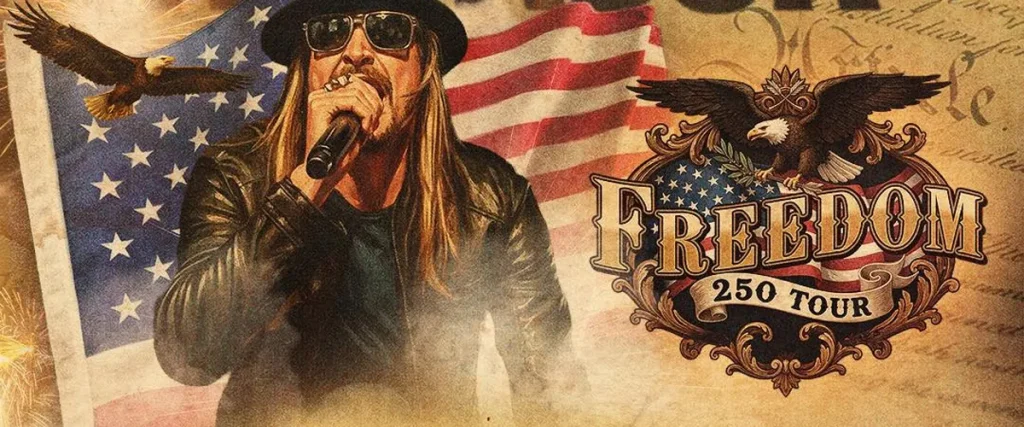 Kid Rock Fires Back At “Fake Liberal Media” Over $5,000 ‘Freedom 250 Tour’ Ticket Reports The Mosh Network - Kid Rock 250 Tour