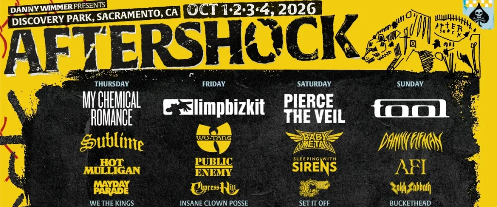 Tool, Limp Bizkit, My Chemical Romance & More Set To Headline 2026 Aftershock Festival The Mosh Network - Aftershoc Festival 2026