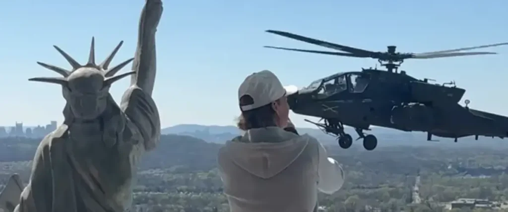 Kid Rock Launches ‘Freedom 250 Tour’ In Dallas With Video Of Him & Pete Hegseth Flying In AH‑64 Apache Helicopters The Mosh Network - Attack Chopper Visited Kid Rock's Nashville Home