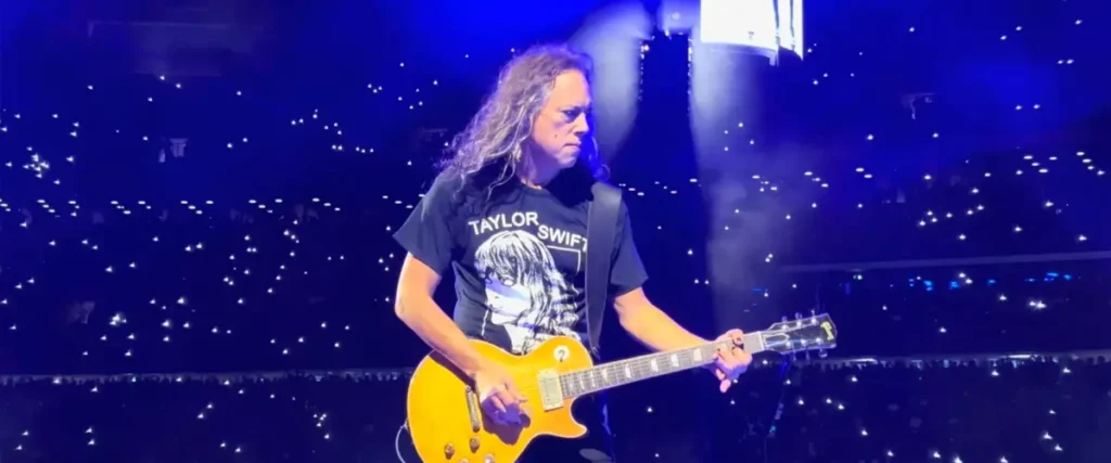 The Mosh Network - Metallica's Kirk Hammett in his 'Taylor Swift Is A CIA PsyOp' shirt