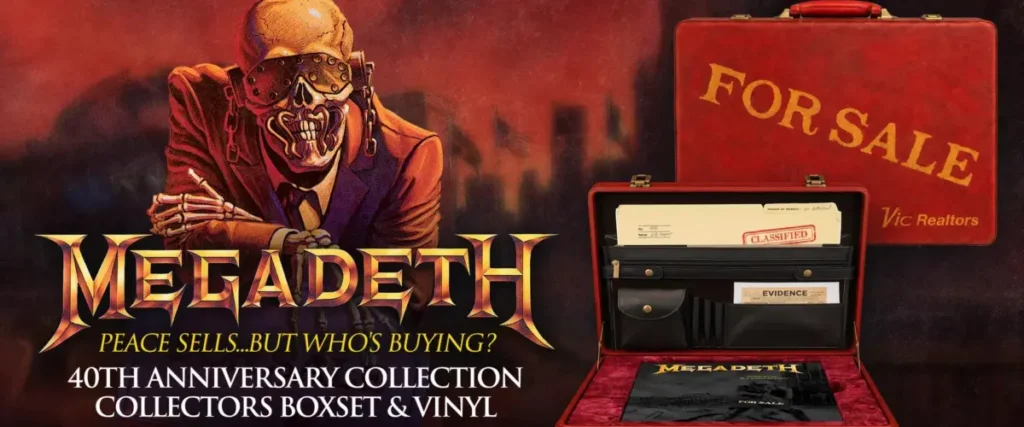 Megadeth Announce Elaborate 40th Anniversary ‘Peace Sells… But Who’s Buying?’ Box Set The Mosh Network - Megadeth 'Peace Sells' 40th Anniversary briefcase